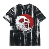 Anime Attack on Titan T-shirt Eren Yeager Dyeing T-shirts Armin Arlert Tie Dye Tshirts Unisex Y2k Streetwear Tshirt Summer