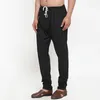 Pantalones de ropa étnica para hombres Negro Atentable Atentable Atoda de algodón del sur Asiático India Pakistani