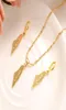 Orecchini pendenti in oro giallo massiccio 18 k fine Collana con mappa della Palestina Collana con ciondoli d'onore Catena di gioielli da festa Donna8381540