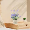 Decorative Flowers Ceramic Plant Pots Indoor Lavender Artificial Decorate Purple Potted Plants Office