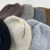 Versione coreana Fila di lana di fascia di fascia di fascia di lana cappello pulluver bordo arricciato per il calore autunnale e invernale delle donne e la moda grande cappello freddo in maglieria a maglia
