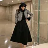 Frauenjacken Frühling Herbst Frauenjacke Tweed Blazer Vintage Korean Chic Short Coat Plaid Office Dame Kleidung Mujer