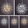 Creative Crystal Dandelion Pendant Lamp Gold Chrome Metal Suspension Light Hotel Cafe Bar Study Hanging Ceiling Chandelier