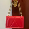 luxury Evening Shoulder Bags Red wallet Women designer Genuine Leather handbags Chain Purses Heart Fashion Clutch Cowhide Envelope Card Holder