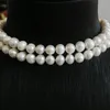 Choker Natural Natural Water Pearl Double style adjustable pour les femmes bijoux de mode classiques élégant bureau dame assortie cadeau féminin