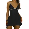 Casual Dresses Women Sling Mini Dress Evening Party Summer Clothes Luxury Spaghetti Straps Sleeveless Backless Shiny Sexy Club