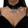 Choker 4st Set Moon Star Necklace Crucifix Pendant Neckchain Gotic Jewelry