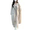 Trench Coats Trench Coats Spring Autum Jacket Elemy Double-Breasted Med Longuet avec des poches à revers pour les femmes d'hiver automne