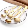 Golden Tea Spoon Stainless Steel Mini Gold Coffee Spoon For Milk Tea Small Dinnerware Tableware Kitchen Dining Tools