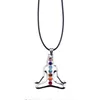 7 Chakra Reiki Pedras de cura de colares de cristal pingentes Saúde Amuleto Símbolos 3D Símbolos de pedra Colar de ioga pendente Collier289T