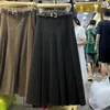 Jupes jupe plissée haute ceinture de taille tout-puissant pour les femmes maigres skinny bodyconmon long jupes streetwear coréen fashion drop