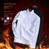 2st termiska underkläder för män Hög krage Keep Warm Fleece Shirt Sport Tops Autumn Thermo Clothing Bekväm Basic Pullover 231225