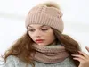 Stickad varm ullboll hattar kvinnor beanie höst vinter ny haklapp två stycken kostym kvinnan utomhus Hightquality Design HAT98622666322181