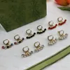 Pendientes de encanto de encanto Pendimiento de diseñador vintage para mujeres diamantes g oídos anillos para hombre aretes damas orejas de perlas orecchini wedding jew247v