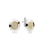 Yellow Gold Plated Classic Disc Earring för mousserande studörhängen 925 Sterling Silver Women Mens örhängen set med original Box5012054