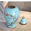 Butelki malowane wazon ceramicznych ozdoby klasyczne kwiaty i ptaki wazony wielofunkcyjne zabytkowe porcelanowe magazynowanie słoików rustykalny wystrój domu