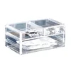 Boîtes de rangement en plastique transparent, organisateur de maquillage amovible des supports supérieurs de rouge à lèvres, améliorez votre vanité, commode de salle de bain