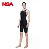 Женские тренировочные гоночные купальники NSA, цельные купальники для соревнований для девочек, боди длиной до колена для профессиональных соревнований