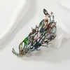 Broches morkopela overdreven grote strass bladeren en pins vintage kristal banket blad pin clip accessoires cadeau