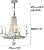 Lustres Shabby chic Chandelier blanc créatif rétro cristal en perles légères et bougies étincelantes en détresse