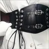 Ceintures Gothic Black en dentelle ceinture avec élastique décoration à la mode mince des vêtements pour femmes rétro féerie grunge