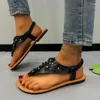 Sandals Ladies Shoes 2023 Floral Women's Fashion String Bead Casual Women Flat Thong Zapatos