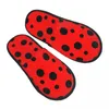 Terlik kışlık terlik kadın erkek moda kabarık sıcak ladybird böcek polka nokta evi komik ayakkabılar