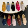 10A Designers Dress shoes Top Quality Cashmere Womens loafers tassels Classic buckle round toes Flat heels Leisure comfort Four seasons women loafer factory shoe 35