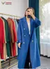 Kvinnor Winter Long Coat Black Coat 20% Cashmere Loose Water Wave Wool Coat Female Camel Double Breasted Pending Autumn N 231225