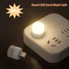 4PCS Mini LED Nocne światło USB Wtyczka LED Mały światło ścienne USB Okrągłe nocne światło na sypialnię na zewnątrz nocne impreza kemping