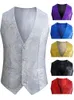 Men's Vests Shiny Gold Sequins Sparkling Waistcoat Men Slim Fit V Neck Suit Vest Mens Wedding Party Stage Prom Costume Gilet Homme