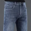 Jeans elasticizzati termici da uomo Inverno Neve Caldo Peluche Slim Gamba stretta Addensare Pantaloni lunghi in denim in pile Pantaloni moda coreana 231222