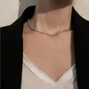 Ketten 2023 Frauenhalskette Silber Farbe Sprudeln Schlüsselblatt Crock -Fußkettchen -Halskettenkragen für Frauen Armband Mode