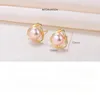 Style Design 18k Gold Plated Luxury Designer Double Letters Stud Ear Hook Geometric Famous Women Crystal Rhinestone Pearl Earring Wedding Party Jewelry