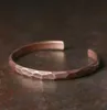 Charme pulseiras vermelho metal puro cobre pulseira rústico forjado oxidado fazer velho punk manguito pulseira viking jóias artesanais unisex homens w3774551