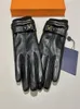 Trendy Winter Leather Gloves Brand Letters Sheepskin Men Mittens Plus Velvet Warm Mitten Touch Screen Gloves Outdoor Cycling Drivi3644928