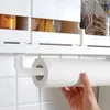 Armazenamento de cozinha Multi funcional parede pendurada gancho de gancho de papel higiênico rolo de papel utensil prateleira
