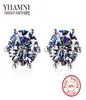 YHAMNI Original 925 boucles d'oreilles en argent Sterling 6mm 1 Carat CZ diamant boucles d'oreilles de mariage pour femmes hommes bijoux de mode ED061215286