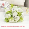 Decorative Flowers Simulation Spring Peony Bouquet Silk Fake Wedding Bride Floral Home Living Room Decoration Artificial Pink Peonies