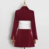 Robes décontractées Femme classique vin rouge robe de Noël petit costume élégant magnifique mode européenne et américaine fête d'automne 2023