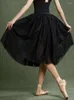 Stage Wear Wholesale Adults Ballerina Ballet Tutus White Black 4 Layers Thick Mesh Lace Long Tutu Elastic Waist Tulle Skirts Ball Skirt