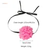 Chains Cloth Flower Tie Choker Strap Necklaces Material Wedding Jewelry Gift For Women Girls Bride Party