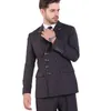 Jackor män smal fit mode företag avslappnad dubbelbröst blazers jacka kappa byxor bröllop brudgum parti mager 2 st.
