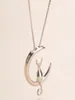 Mode chat lune pendentif collier charme argent or couleur lien chaîne collier pour animal de compagnie chanceux bijoux pour femmes cadeau Shellhard GA3082359723