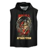 Attack on Titan Tops Armin Arlert Übergroßes T-Shirt Anime Kapuzen-Tanktop Loses Hemd Eren Yeager Ärmellose Hemden für Herren