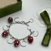 2023 Designerarmband Strawberry Armband Halsband Unikt designarmband Parti Present Bröllop Matchande smycken Box2218