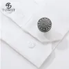 Cufflinks for Shirt TOMYE XK20S005 High Quality Luxury Crystal Round Men Tuxedo Formal Dress Cuff Links Wedding Gifts Jewelry 231225