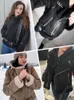 Traf Winter Vrouwen Dikke Warme Suede Lamsjack Korte Motorfiets Bruine Jassen Faux Shearling Schapenvacht Lederen Jassen Uitloper 231225