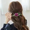 Klipsy do włosów elegancka przędza akcesoria do włosów kwiatów dla kobiet retro z tyłu głowy klip wiosenny biżuteria biżuteria tiara
