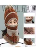 3PCSSet New Women Scarf Cap Winter Warm Set Mask Collar Face Protection Girls Accessory Women Scarf Balaclava Pom Poms Sticked H7803980